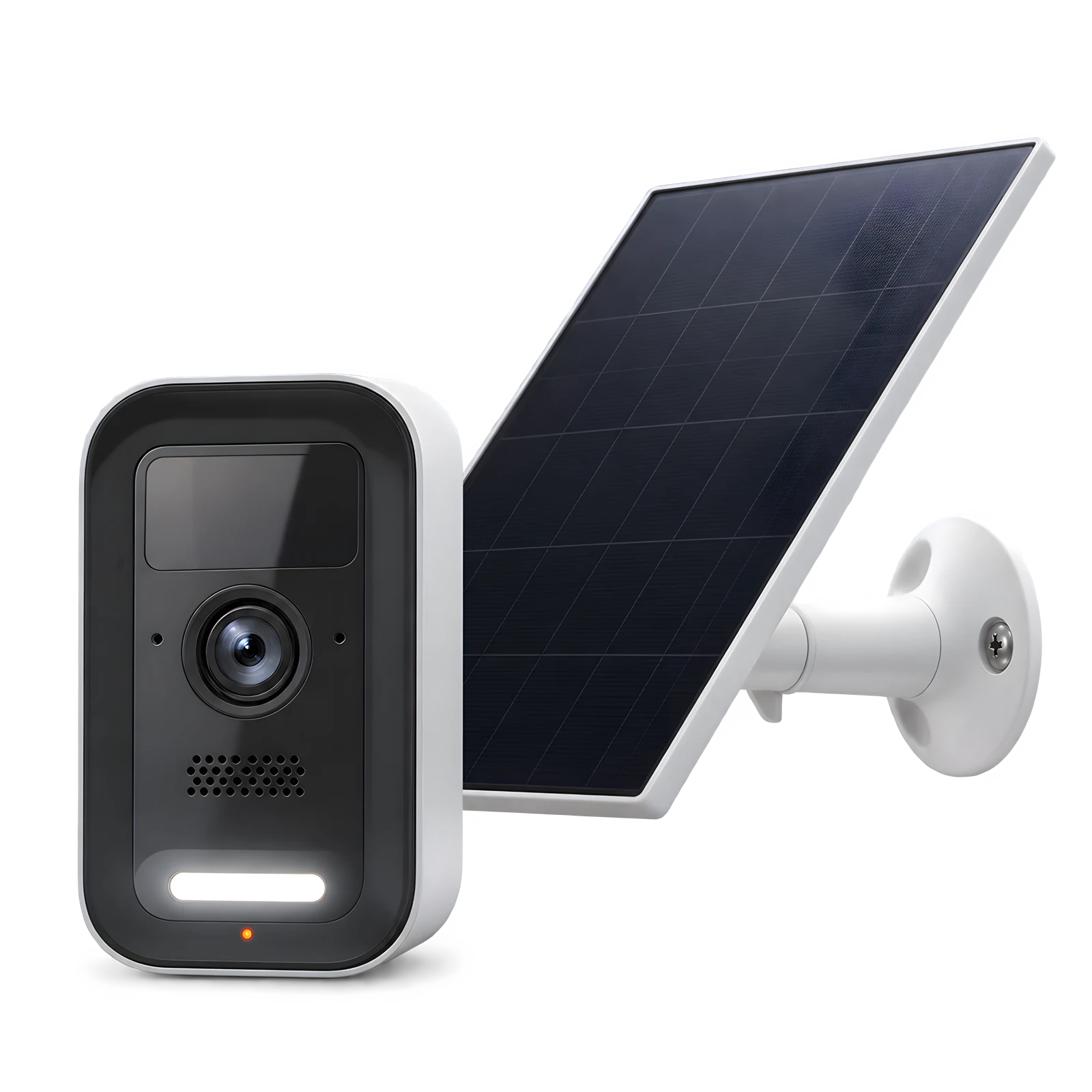 Outdoor camera with solar panel