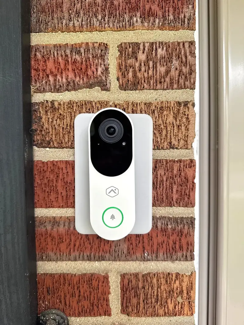 Alarm.com video doorbell installed by Delta on a brick entry, Trotwood, OH